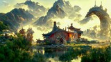 Let AI draw Chinese style scenes! AI artificial intelligence generates art prompt keyword advanced t