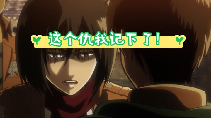 Mikasa: "I will remember this grudge"
