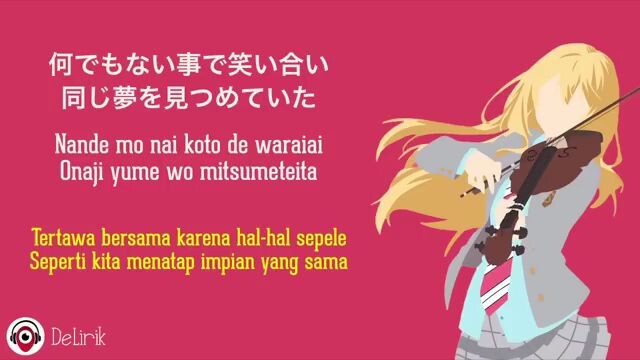 orange - 7 (lirik lagu Terjemah) ~ shigatsu wa Kimi no uso ~ lagu Jepang sedih enak didengar.