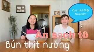 Ăn bún thịt nướng, bún chả giò | Ẩm thực Việt Nam | gia đình Việt Đức | Cuộc sống ở Đức