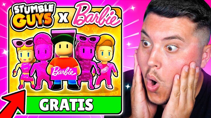 COMO CONSEGUIR GRATIS TODAS las NUEVAS SKINS BARBIE de STUMBLE GUYS!! 🤑