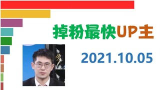 掉粉日报【10月5日】吃素的狮子、朱一旦、刀剑神域【数据可视化】