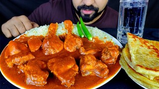 SUPER BUTTER CHICKEN, BUTTER NAAN, JEERA RICE, GREEN CHILI ASMR MUKBANG EATING SHOW | #LiveToEATT