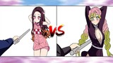 Zero Two Dodging meme - Nezuko vs Mitsuri