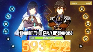 Yelan C4 Ft Zhongli 66k HP - 110% DMG Bonus 600k Nuke Showcase - Oneshot 2.7 Floor 12-3