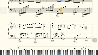 【Piano】Dạy thác nước không-thời gian thay thế, với các khuông nhạc