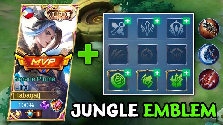 LING JUNGLE EMBLEM + BEST BUILD 2022 | Ling God Mode iN Solo Ranked Game!😈- LING MLBB