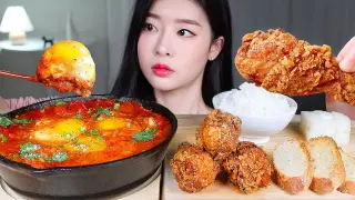 ðŸ”¥ë§¤ìš´ ë¶ˆë‹­ ì—�ê·¸ì�¸í—¬ ë§Œë“¤ê¸°ðŸ”¥ ë§¤ìš´ í›„ë�¼ì�´ë“œ ì¹˜í‚¨ ë°”ê²ŒíŠ¸ ë°¥ ë¨¹ë°© | SPICY FIRE EGG IN HELL(SHAKSHUKA) SPICY FRIED CHICKEN MUKBANG