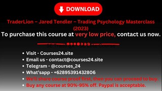 TraderLion – Jared Tendler – Trading Psychology Masterclass (2023)