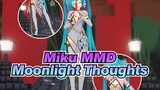 [Miku MMD] Miku in White Silk Stockings & Qipao -- Moonlight Thoughts