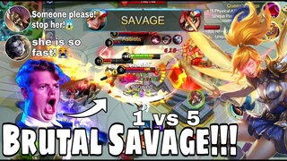 1 vs 5 Brutal Fanny Savage | First Rank Game for Season 15 | MOBILE LEGENDS: BANG BANG