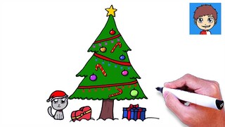 Cara Menggambar Pohon Natal Mudah