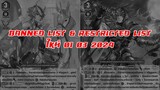 Banned List & Restricted List ใหม่ 1 / 03 / 2024