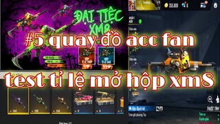 Free fire| test tỉ lệ mở hộp đại tiệc xm8 săn skin súng xm8 vĩnh viễn - #5 quay đồ acc fan