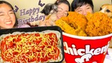 JOLLIBEE MUKBANG | CHICKENJOY BUCKET & SPAGHETTI FAMILY PAN