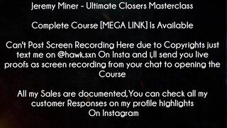 Jeremy Miner Course Ultimate Closers Masterclass download