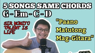 PAANO MATUTONG MAG-GITARA | 5 Songs Same Chords | Part 2