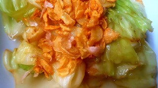 กระหล่ำปลีผัดน้ำปลา|ผักกระล่ำปลีไฟแรง|ผัดกระหล่ำปลี Collard greens  Stir Fried Cabbage