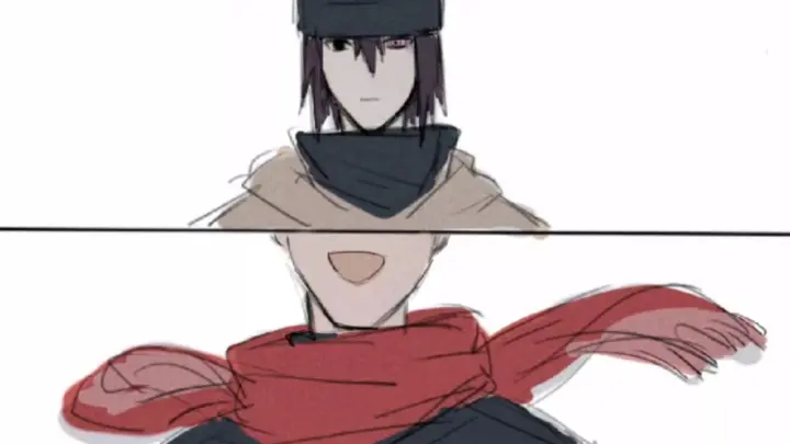 [Naruto's Little Manga] When Sasuke saw Naruto's neck with a scarf woven for him by himself...