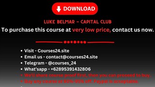 Luke Belmar - Capital Club