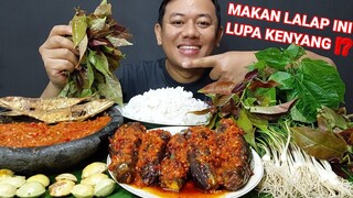 NIKMAT BANGET ⁉️ IKAN ASIN PEDA KUCAI MENTAH SAMBEL TERASI LALAPAN JENGKOL MENTAH