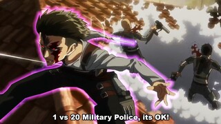 Levi Show Full Power of Ackerman's Blood | Levi vs Kenny & 20 Military Polices (English Sub)