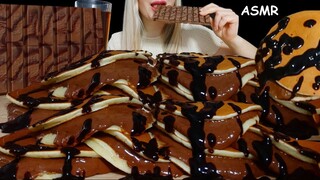 ASMR CHOCOLATE PANCAKES MUKBANG | Nusha ASMR | 木邦