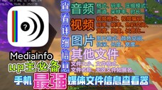 手机*最强*媒体文件信息查看器「MediaInfo」，查看媒体文件的详细信息！视频编码、码率，音频声道、采样率，图片格式、长宽，文件格式、大小！up主必备软件！