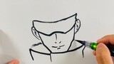Saya menggunakan kuas untuk menggambar Gojo Satoru [Kutukan Kembali ke Perang]