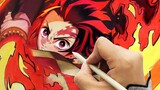 [Màu chì] Vẽ một Tanjiro 🔥 Thần lửa Kagura trong Thanh Gươm Diệt Quỷ