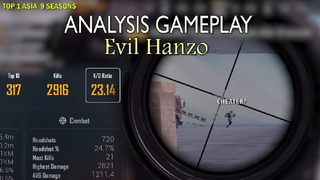 Orang ini SKILL BACA STEP-NYA GAK MASUK AKAL! CHEATER? Analysis @Evil Hanzo - PUBG Mobile