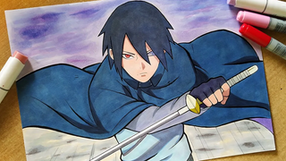 วิธีการวาด Sasuke Uchiha - Boruto Naruto Next Generations ทีละขั้นตอนการสอน