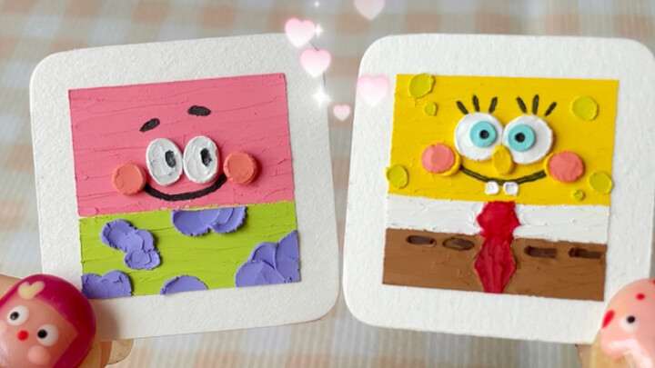 Oil pastel graffiti•mini SpongeBob SquarePants•Patrick Star (Girls’ happiness is actually very simpl