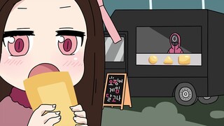 Nezuko's DALGONA MUKBANG┃Squid Game animation┃Demon Slayer : Kimetsu no Yaiba