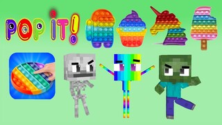 Monster School : Pop it challenge - MINECRAFT ANIMATION