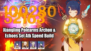 Xiangling Polearms Archon & Echoes Set 215% Atk Speed Build | 2.6 Floor 12 Showcase