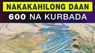 Ang nakakahilong daan na may 600 na kurbada sa china.