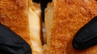 Cheese in the breadcrumbs and the result is melted!