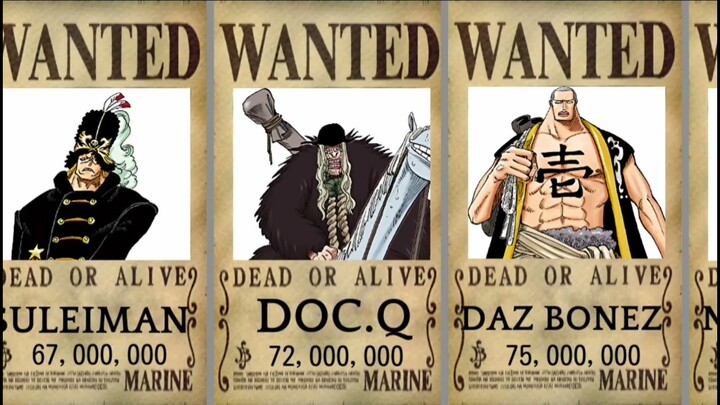 List Harga Buronan/Bounty One-piece