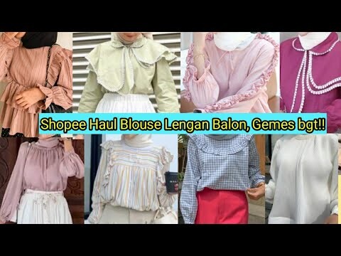 Shopee Haul Baju Lengan Balon Kekinian Murah Tapi ngk Murahan