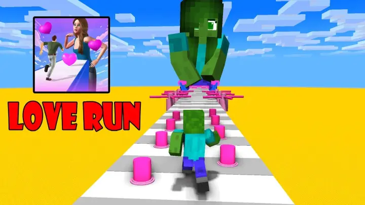 Monster School: LOVE RUN CHALLENGE - Minecraft Animation