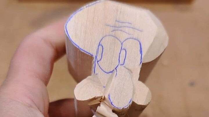 Squidward Pemalu~Tutorial mengukir kayu kecil versi lanjutan~