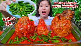 PEDAS MENYIK54⁉️ BAKSO IGA CABE RAWIT MENTAH EKSTRA SAMBAL MUKBANG#makancabementah