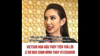 Vietsub Hoa Hậu Thùy Tiên trả lời trước truyền thông Ecuador về BGK Miss Grand International 2021