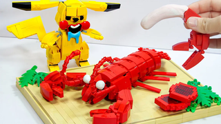 LEGO Pokémon Unite กุ้งมังกรยักษ์ย่างในชีวิตจริง หยุดการเคลื่อนไหวแอนิเมชั่น ASMR