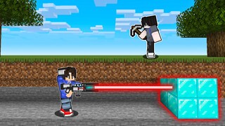 Using LASER MINER in Minecraft