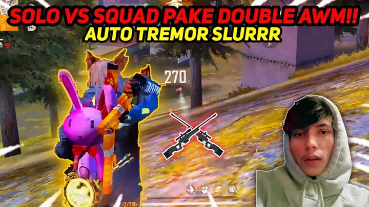 GAMEPLAY TERBAIK PAKE DOUBLE AWM !! NGAMUK DI TINGGAL SOLO VS SQUAD | FREE FIRE