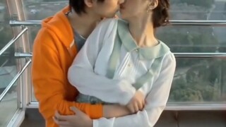 [Kissing scene] Young couple from shy to open