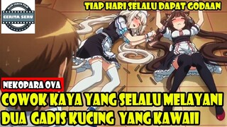 COWOK KAYA YANG SELALU MELAYANI DUA GADIS KUCING YANG KAWAII