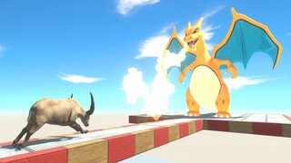 Run Away from Pokemon Bridge and Attack Charizard - Animal Revolt Battle Simulator